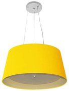 Lustre Pendente Cone Md-4144 Cúpula em Tecido 25x50x40cm Amarelo / Bege - Bivolt