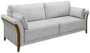 Sofá Decorativo 3 Lugares 222cm Market Veludo Cinza G45 - Gran Belo