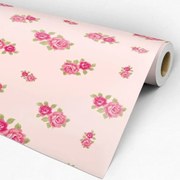 Papel de parede adesivo floral rosa