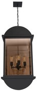 Pendente Vidro Aluminio Preto 96,5x48,3cm Toscana Arc