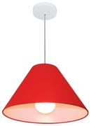 Lustre Pendente Cone Md-4078 Cúpula em Tecido 25/40x15cm  Vermelho - Bivolt