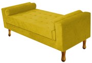 Recamier Félix Casal 140cm Suede Amarelo - ADJ Decor