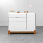 Cômoda Lotus 4 Gavetas e 1 Porta - Branco Fosco