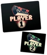 Kit 2 Mousepad Gamer Player 1 e Mousepad Player 2