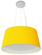 Lustre Pendente Cone Md-4144 Cúpula em Tecido 25x50x40cm Amarelo / Branco - Bivolt