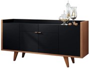 Buffet Aparador Balcão Sala de Jantar Albâni Preto/Nature G26 - Gran Belo