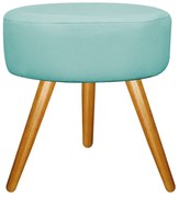 Puff Sofia Palito Mel Suede Azul Tiffany - ADJ Decor