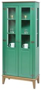 Cristaleira Laura 2 Portas cor Verde com Amendoa 180 cm - 63392 Sun House