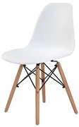 Cadeira Eames Eiffel Polipropileno Branca Base Madeira - 44158 Sun House