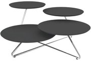 Mesa Centro Bottom MDF Preto Estrutura Cromada 72 cm (LARG) - 35882 Sun House