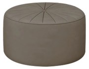 Puff Decorativo Sala De Estar Round Veludo Bege G45 - Gran Belo