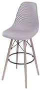 Banqueta Eames Furadinha cor Fendi com Base Madeira 1,13 MT (ALT) - 55972 Sun House