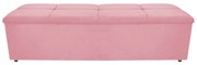 Calçadeira Munique 140 cm Casal Suede Rosa Bebê - ADJ Decor