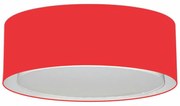 Plafon Duplo Cilíndrico Md-3037 Cúpula em Tecido 60x25cm Vermelho - Bivolt