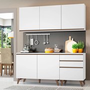 Armário de Cozinha Compacta 180cm Branco Reims Madesa 80 Cor:Branco