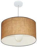 Lustre Pendente Cilíndrico Vivare Md-4169 Cúpula em Tecido 60x30cm - Bivolt