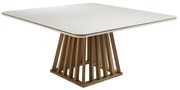 Mesa de Jantar Quadrada com Vidro 150 cm Lommel - DT 55255