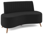 Sofá 2 Lugares Living 160cm Pé Palito Maraú Veludo K01 - D'Rossi - Preto