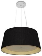 Lustre Pendente Cone Md-4144 Cúpula em Tecido 25x50x40cm Preto / Bege - Bivolt