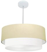 Pendente Cilíndrico Bege e Branco MJ-4352 Para Mesa de Jantar e Estar