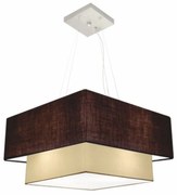 Lustre Pendente Quadrado Café e Bege MJ-4345 Para Mesa de Jantar e Estar