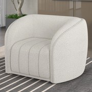 Poltrona Decorativa Sala de Estar Adam Boucle Branco G45 - Gran Belo