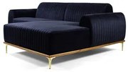 Sofá 350cm 6 Lugares com Chaise Direito Pés Gold Molino C-287 Veludo M