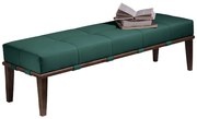 Recamier Decorativo 140cm Martínez Veludo Pés Madeira Verde/Imbúia G62 - Gran Belo