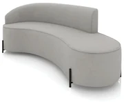 Sofá 4 Lugares Orgânico 220cm Pé Ferro Preto Morgan Suede D03 - D'Rossi - Cinza