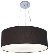 Lustre Pendente Cilíndrico Md-4070 Cúpula em Tecido 80x30cm Preto - Bivolt