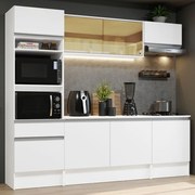 Armário de Cozinha Completa 240cm Branco Diamante Madesa Cor:Branco