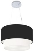 Pendente Cilíndrico Preto e Branco MJ-4158 Para Mesa de Jantar e Estar