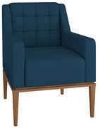 Poltrona Decorativa Sala de Estar Madonna Suede Azul G52 - Gran Belo