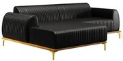 Sofá 245cm 4 Lugares com Chaise Esquerdo Pés Gold Molino B-159 Corano