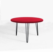 Mesa de Centro Decorativa Sandy Pés Hairpin Legs Preto Tampo Vermelho