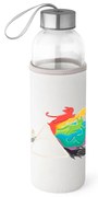 Garrafa Squeeze De Vidro Com Tampa Inox Com Capa Gato Prisma - Branco