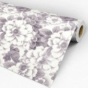 Papel de parede adesivo floral roxo