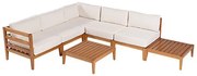 Conj. Sofa de Canto Cru Ripado + Mesa Centro Cannes Mel - 72242 Sun House