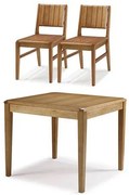 Conjunto Salvador Mesa Jantar 90cm Tampo Madeira + 2 Cadeiras  Assento Madeira  - 60510 Sun House