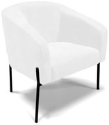 Poltrona Decorativa Pé de Ferro Preto Stella Sintético PU D03 - D'Rossi - Branco