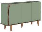 Balcão Aparador Buffet 3 Portas 136cm Madrid C05 Hortelã/Amêndoa - Mpo