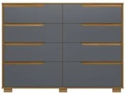 Cômoda Para Quarto 8 Gavetas 147cm Parma M07 Freijó/Cinza - Mpozenato