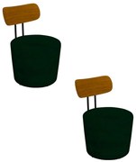 Kit 2 Poltronas Decorativas Addams Veludo Verde G45 - Gran Belo