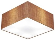 Plafon Quadrado Md-3060 Cúpula em Tecido 21/80x80cm Palha - Bivolt