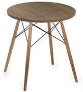 Mesa Eames 60 cm Tampo Redondo Imbuia Base Madeira Clara - 28581 Sun House