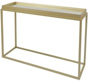 Mesa Lateral Loi Laca Gold com Espelho e Base Gold - 67793 Sun House