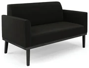 Sofá Namoradeira Base de Madeira Fixa Preto Marisa Suede  D03 - D'Rossi - Preto