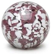 Peso Multicor Grande Bola Branco e Roxo Murano Cristais Cadoro