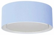 Plafon Duplo Cilíndrico Md-3036 Cúpula em Tecido 50x25cm Azul Bebê - Bivolt