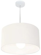 Lustre Pendente Cilíndrico Md-4205 Cúpula em Tecido 45x30cm Branco - Bivolt